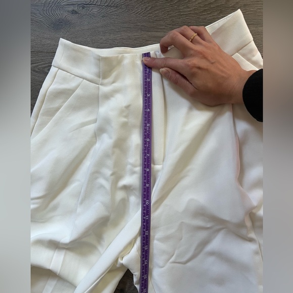 ASOS EDITION pleat front wide leg wedding pant in ivory - Picture 6 of 8